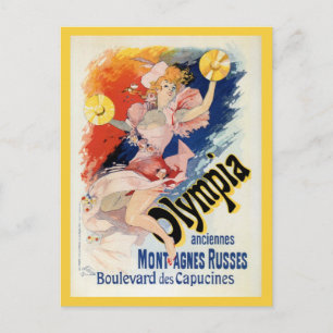 Vintage Chéret Belle-Epoque Paris Theaterwerbung Postkarte