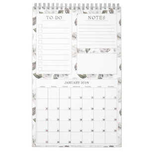 Vintage Cherish Floral Jahres- und Monatsplaner Kalender