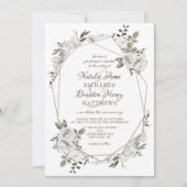 Vintage Cherish Floral Rose Goldene Hochzeit Einladung (Vorderseite)