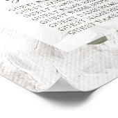 Vintage Cherish Floral Wedding Table Chart Poster (Ecke)