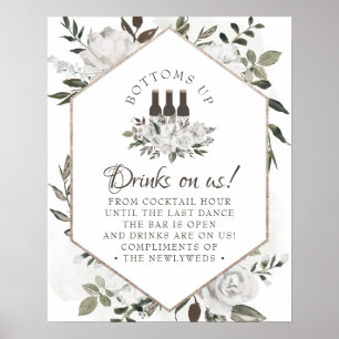 Vintage Cherish Florale Hochzeit Offener Bar Tisch Poster