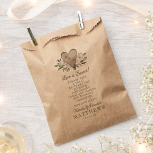 Vintage Cherish Herz Hochzeit Liebe ist süße Lecke Geschenktütchen