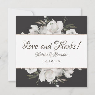 Vintage Cherish Hochzeit Liebe und Dank Quadrat Dankeskarte