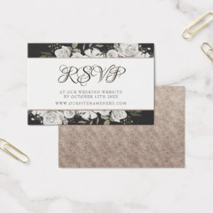 Vintage Cherish Hochzeitswebsite RSVP Einlegekarte