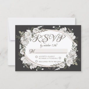 Vintage Cherish Oval Floral Wedding RSVP Reaktion Karte