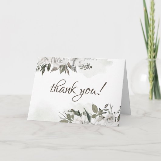 Vintage Cherish Rose Blumengemälde Hochzeitsszenar Dankeskarte (Vorderseite)