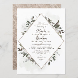 Vintage Cherish Rose Gold Diamant Rahmen Hochzeit Einladung