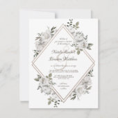 Vintage Cherish Rose Gold Double Diamond Wedding Einladung (Vorderseite)