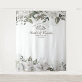 Vintage Cherish Rose Hochzeit Foto Stand Hintergru Wandteppich (Vorderseite)