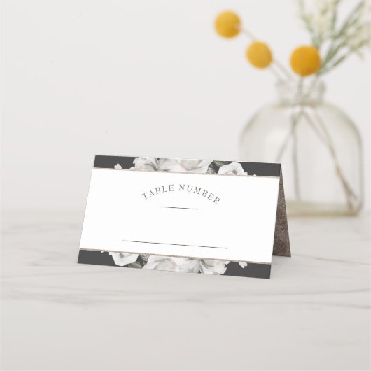 Vintage Cherish Rose Seating Wedding Tischnummer Platzkarte (Vorderseite)