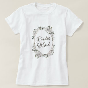 Vintage Cherish Roségold Oval Blumen Brautjungfer T-Shirt