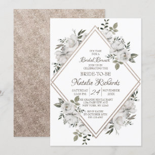 Vintage Cherish Rosen Diamant-Bridal-Brunch-Shower Einladung