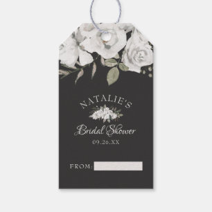 Vintage Cherish Weiße Florale Hochzeitsdisplay-Dus Geschenkanhänger