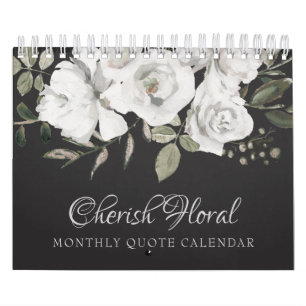 Vintage Cherish White Floral Ihre benutzerdefinier Kalender