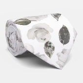 Vintage Cherish White Floral & Rose Hochzeitsgarte Krawatte (Gerollt)