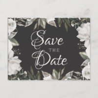 Vintage Cherish White Floral & Rose Save the Date