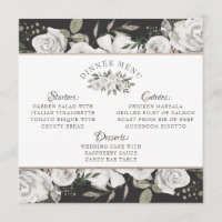 Vintage Cherish White Floral & Rose Square Abendes