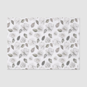 Vintage Cherish White Floral Wedding Seidenpapier