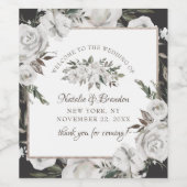 Vintage Cherish White Floral Wedding Willkommen Weinetikett (Einzelnes Label)