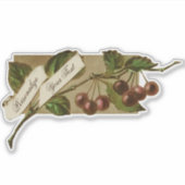 Vintage Cherries Fruit Lebensmittelgeschäft kunden Aufkleber (Vorderseite)