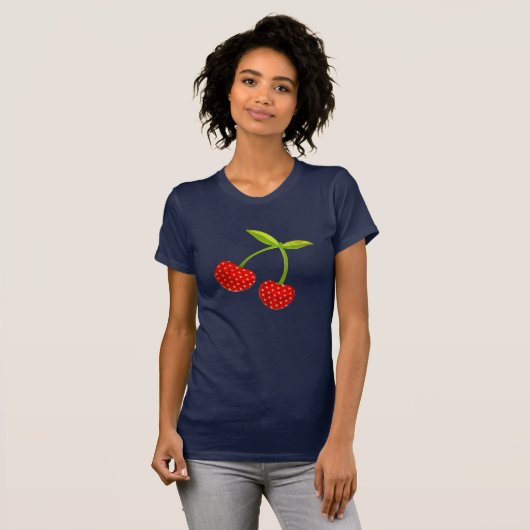 Vintage Cherry-Abbildung T-Shirt (Vorne ganz)