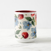 Vintage Cherry and Floral Coffee Mug Tasse (Zentrum)