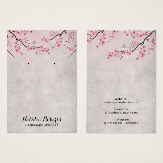 Vintage Cherry Blossom Blumenohrdarstellung (Vorne & Hinten)