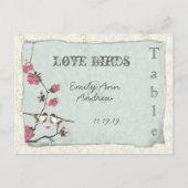 Vintage Cherry Blossom Damask Hochzeit Tischnummer (Rückseite)