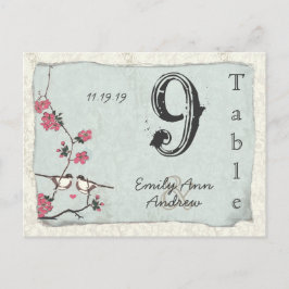 Vintage Cherry Blossom Damask Hochzeit Tischnummer