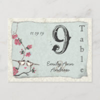 Vintage Cherry Blossom Damask Hochzeit Tischnummer