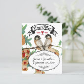 Vintage Cherry Blossom Love Bird Pfirsichminze (Stehend Vorderseite)