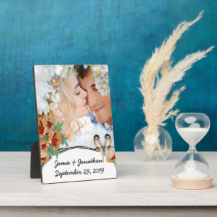 Vintage Cherry Blossom Love Bird Pfirsichminze Fotoplatte