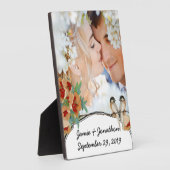 Vintage Cherry Blossom Love Bird Pfirsichminze Fotoplatte (Seite)