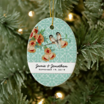 Vintage Cherry Blossom Love Bird Pfirsichminze