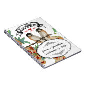 Vintage Cherry Blossom Love Bird Pfirsichminze Notizblock (Rechte Seite)