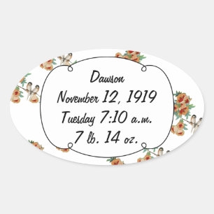 Vintage Cherry Blossom Love Bird Pfirsichminze Ovaler Aufkleber