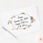 Vintage Cherry Blossom Love Bird Pfirsichminze Ovaler Aufkleber (Umschlag)