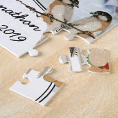 Vintage Cherry Blossom Love Bird Pfirsichminze Puzzle (Seite)