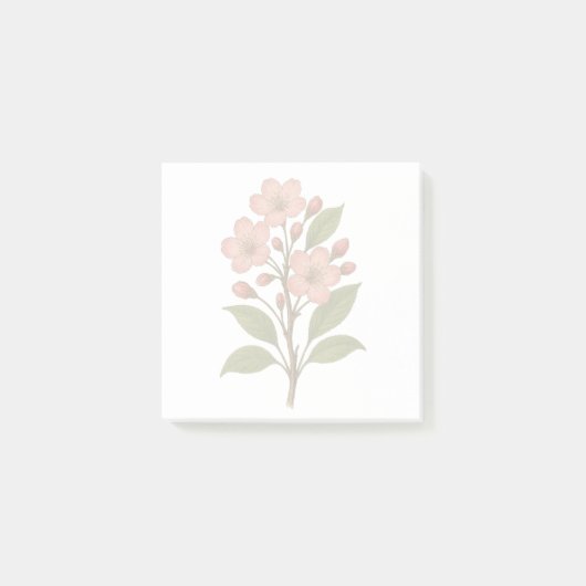 Vintage Cherry Blossom Post-it Klebezettel (Vorderseite)
