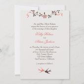 Vintage Cherry Blossom Swallows Wedding Einladung (Rückseite)