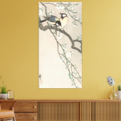 Vintage Cherry Blossom und Vogelmalerei Leinwanddruck (Insitu (Wohnzimmer))