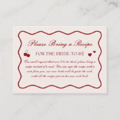 Vintage Cherry Bridal Shower Recipe Request Begleitkarte (Vorderseite)