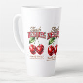 Vintage Cherry Coffee Mug | Retro Fruit Cup Milchtasse (Linke Ecke)