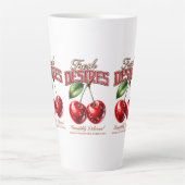 Vintage Cherry Coffee Mug | Retro Fruit Cup Milchtasse (Vorderseite)