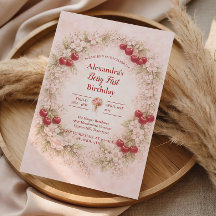 Vintage Cherry Garden Girl 1st Birthday