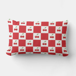 Vintage Cherry Gingham: Coquette Cottagecore Lendenkissen