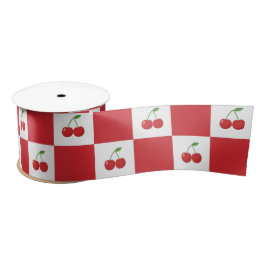 Vintage Cherry Gingham :Coquette & Cottagecore  Satinband