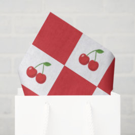 Vintage Cherry Gingham :Coquette & Cottagecore  Seidenpapier