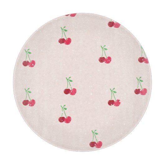 Vintage Cherry-Holzplatte Schneidebrett (Vorderseite)