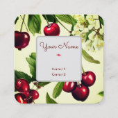 Vintage Cherry Illustration Square Business Card Quadratische Visitenkarte (Vorderseite)